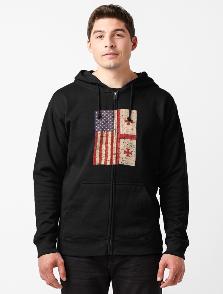 Mens Hoodies Georgian Flag Funny Pullover Hooded Print Sweatshirt Jackets