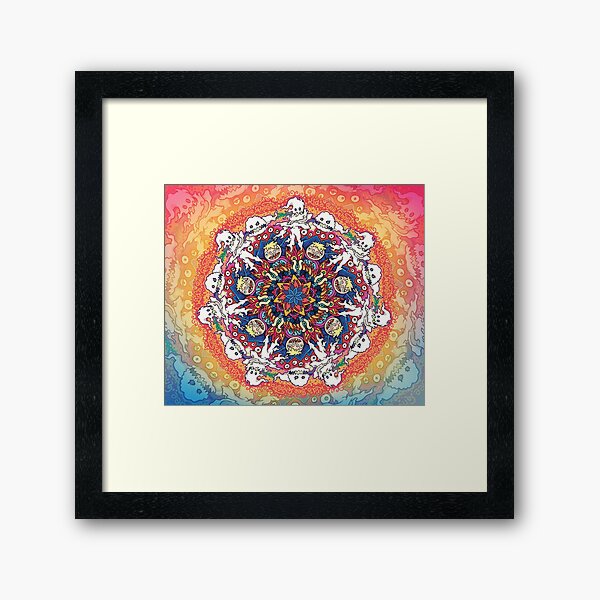 Kids See Ghosts Mandala Framed Art Print