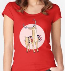 Battle Stag Women's Fitted Scoop T-Shirt