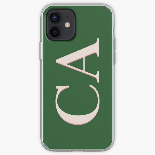 Estuche inicial personalizable - Emerald Dark Green Beige (envíenos un mensaje antes de comprar) Funda blanda para iPhone