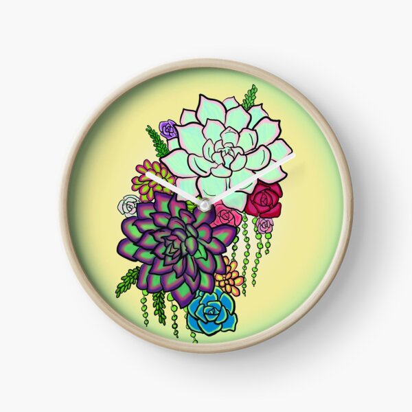 Succulents Clock