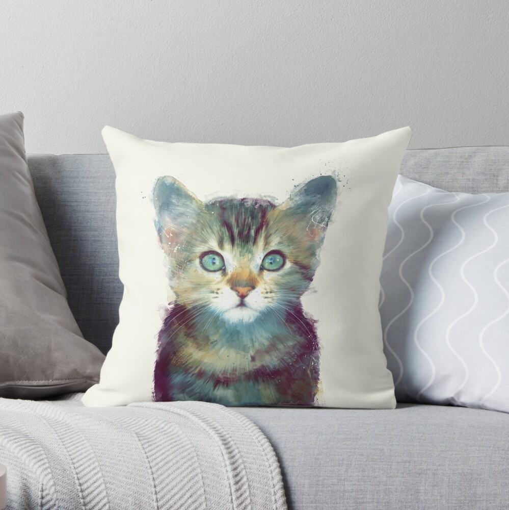 Cat // Aware Throw Pillow