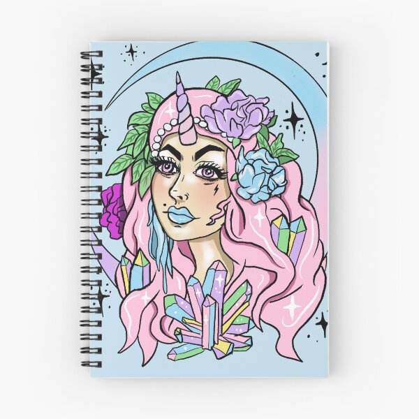 Item preview, Unicorn Girl Pastel Goth Crystal Cluster Moon Maiden designed and sold by lunaelizabeth.