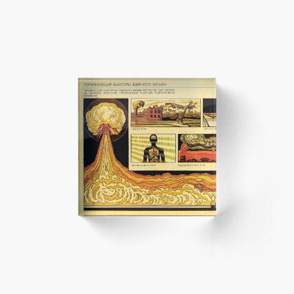 Effects of Nuclear Explosions - Soviet Atomic War Preparation Acrylic Block