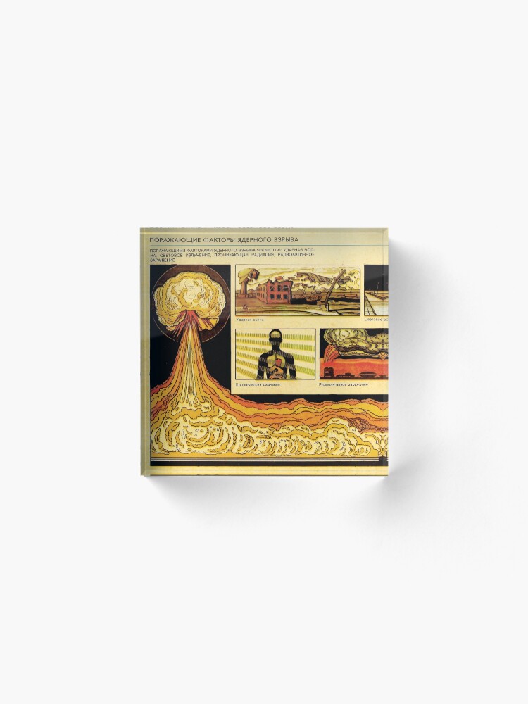 Alternate view of Effects of Nuclear Explosions - Soviet Atomic War Preparation Acrylic Block