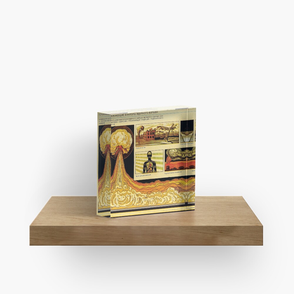 Effects of Nuclear Explosions - Soviet Atomic War Preparation Acrylic Block
