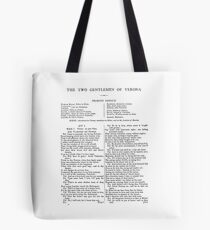The Two Gentlemen of Verona William Shakespeare First Page Tote Bag