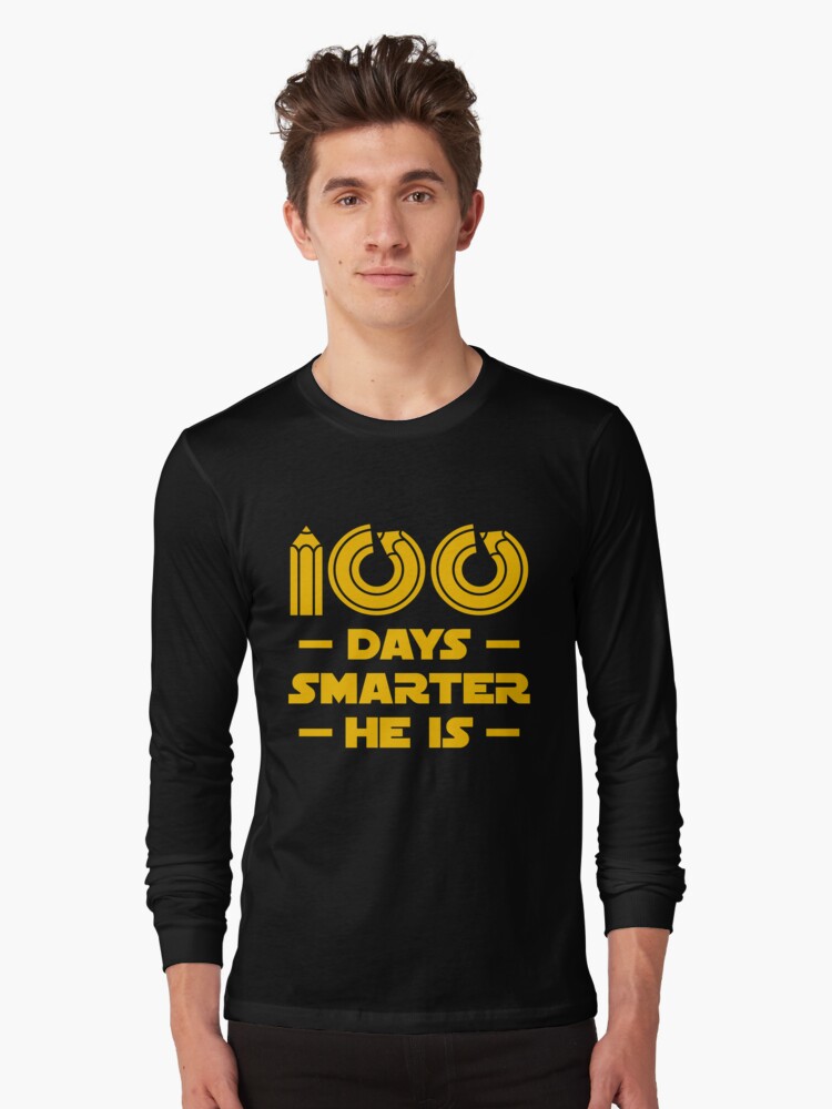 Thumbnail 1 von 5, Langarmshirt, 100 Days Smarter He Is - 100 Days Of School Gift designt und verkauft von yeoys.