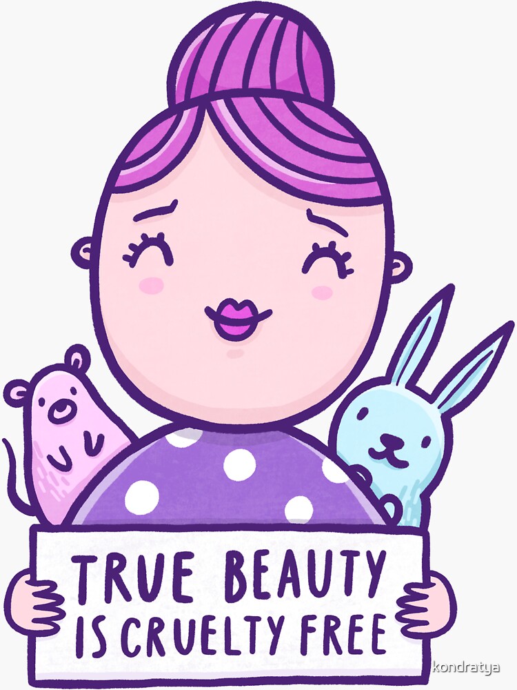 "True beauty is cruelty free" Sticker by kondratya Redbubble