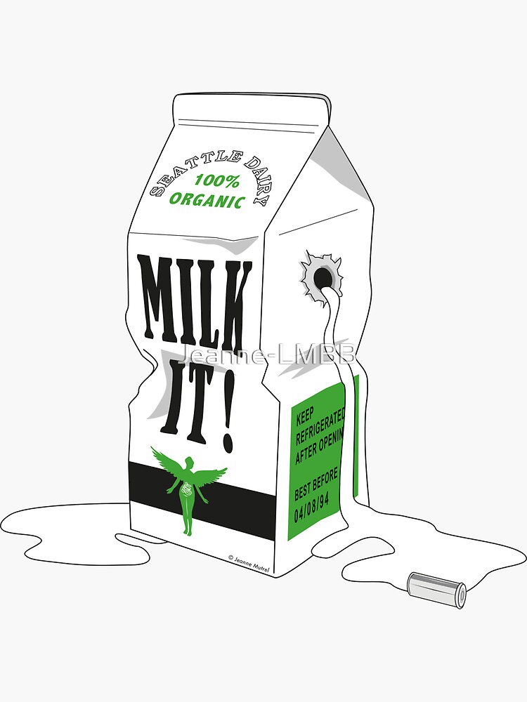 Aperçu 3 sur 3. Sticker avec l'œuvre Milk it! créée et vendue par Jeanne-LMBB.