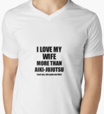 Aiki-Jujutsu Husband Funny Valentine Gift Idea For My Hubby Lover From Wife Men's V-Neck T-Shirt
