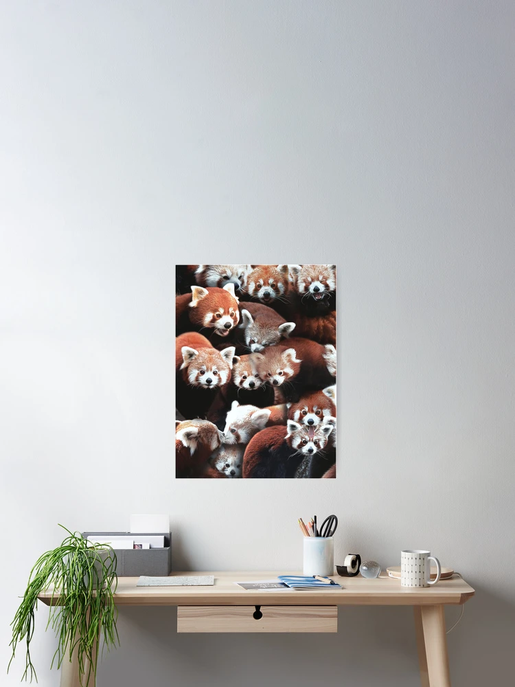 Aperçu 2 sur 3. Poster avec l'œuvre Pandas Rouges créée et vendue par MaxencePierrard.