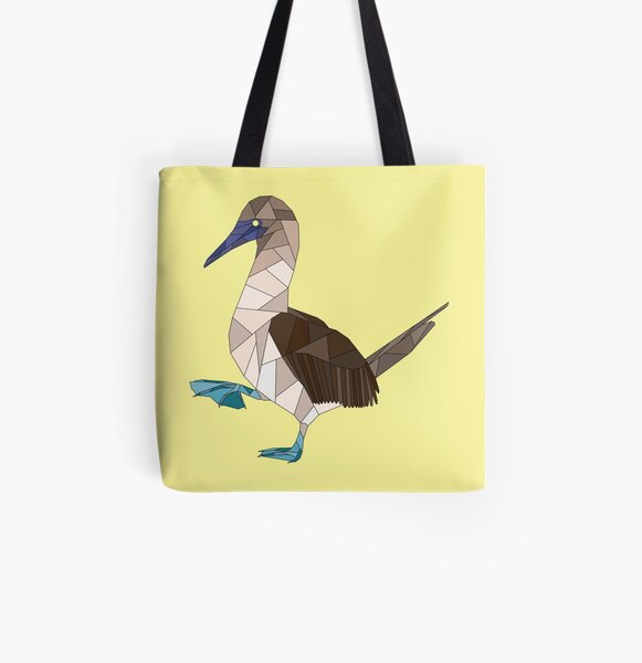 Geometric Blue Footed Booby Bird All Over Print Tote Bag