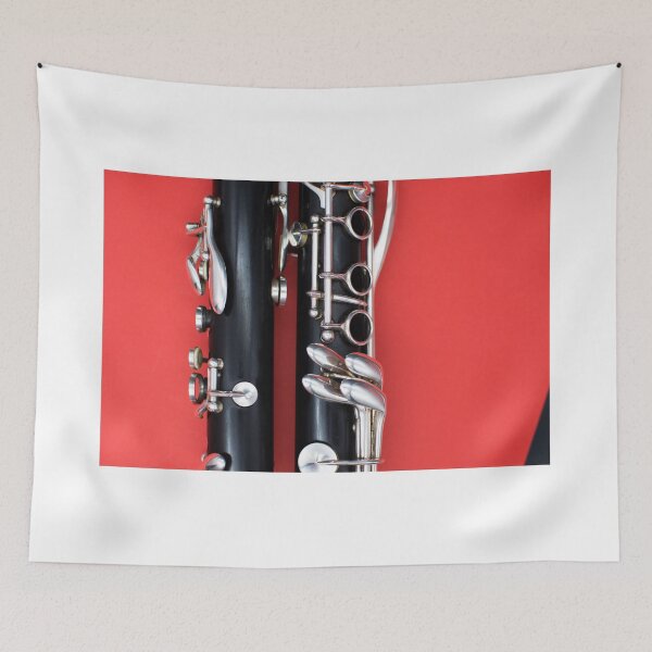 Item preview, Two clarinet parties on a red background designed and sold by jsebouvi.