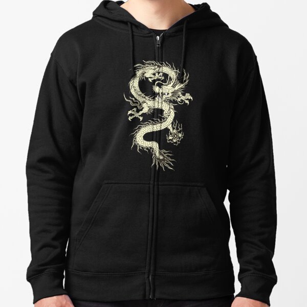 CHINESE DRAGON GOLD Zipped Hoodie