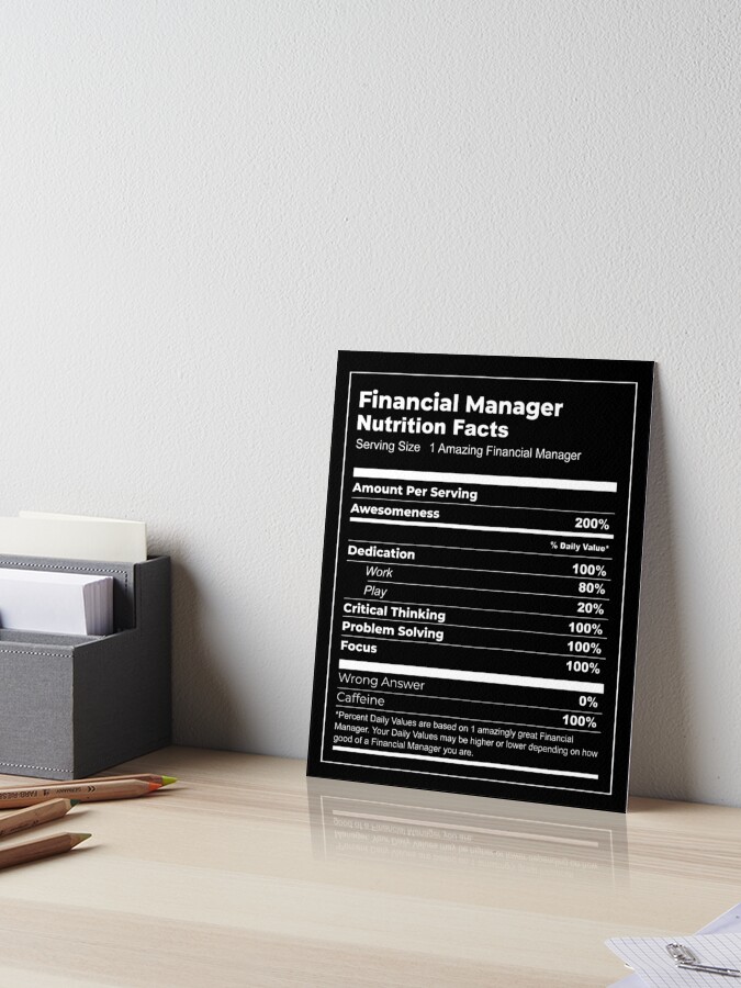 Finance Manager Nutrition Facts Funny T-Shirt Finance Manager Nutrition Facts Funny T-Shirt