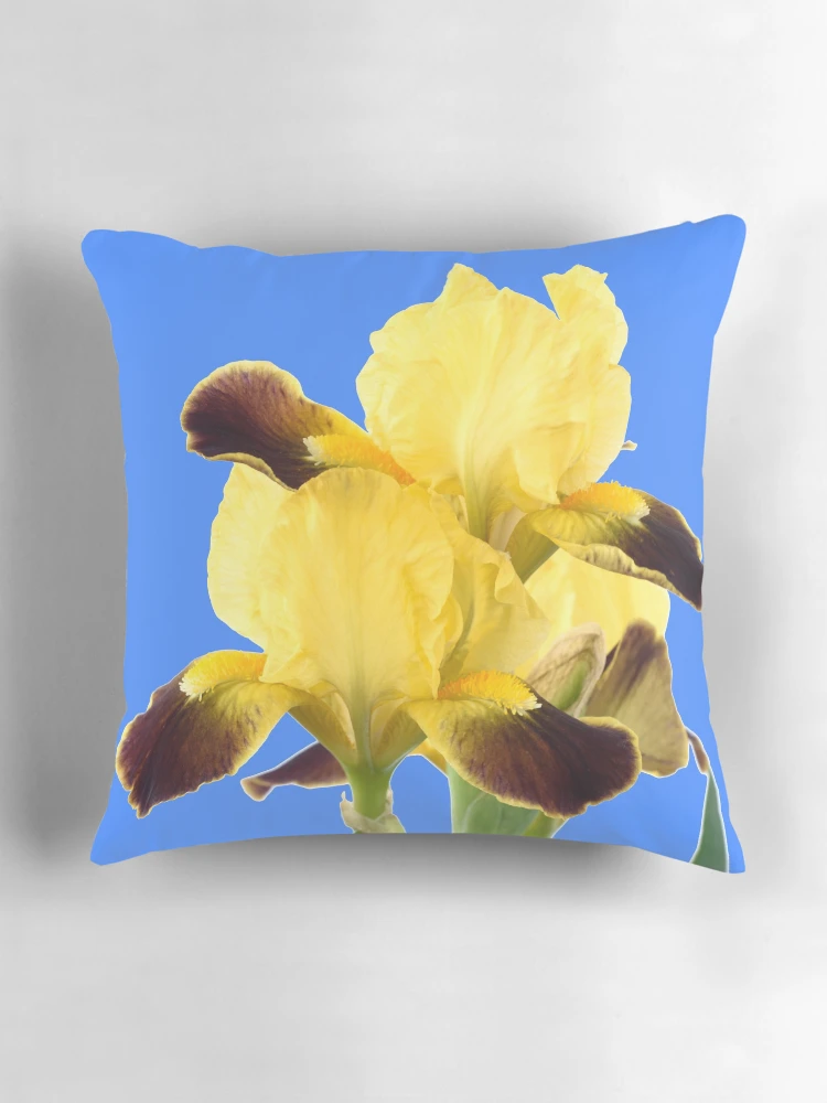 Thumbnail 3 of 4, Pillow, Bearded iris designed and sold by Chris Burrows.