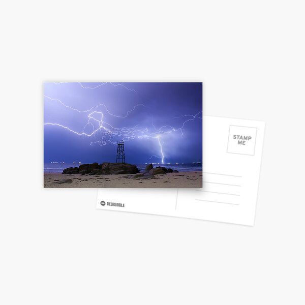 Lightning At Redhead Postcard