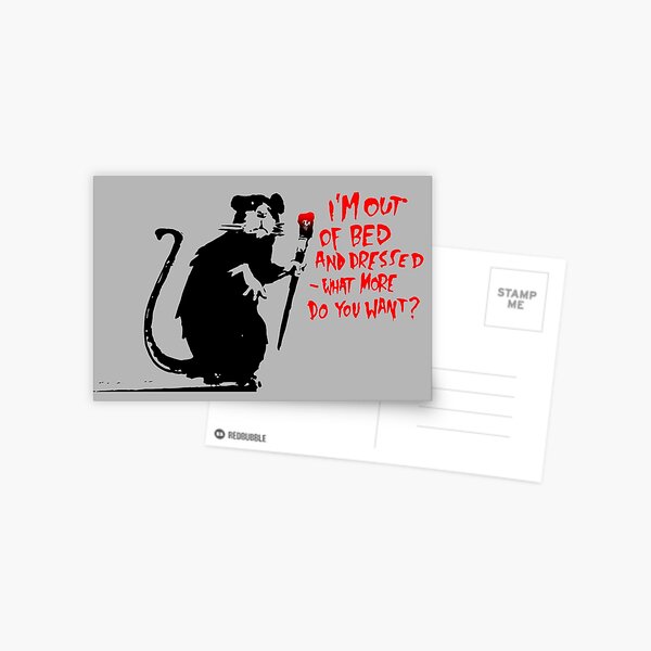 Rat Banksy Postkarte