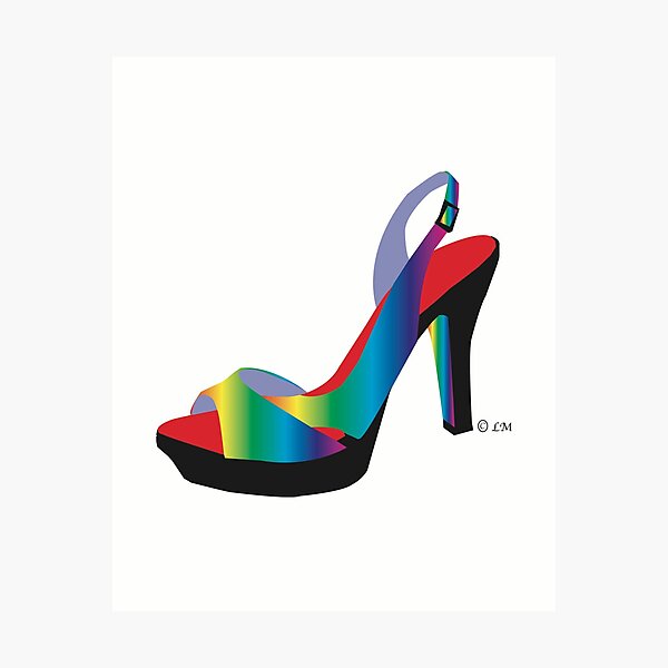 Colorful Rainbow High Heel Clipart