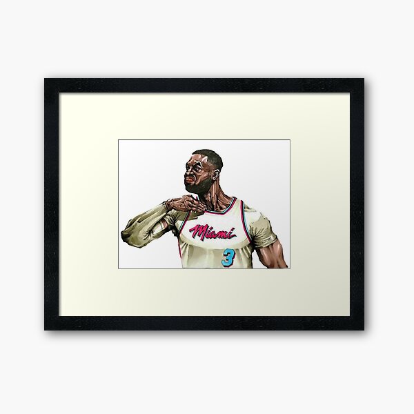 Dwayne Wade Portait Cartoon Cartoon Draw Framed Art Print