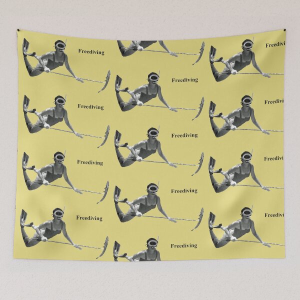 Item preview, Freediving Spearfishing Woman Diver with Fish URM designed and sold by urmaddad.