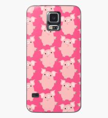 Nette neugierige Karikatur-Schwein-Zusätze durch Cheerful Madness !! Hülle & Klebefolie für Samsung Galaxy