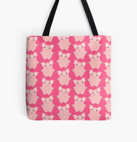 Cute Curious Cartoon Pigs Accessories by Cheerful Madness!! All Over Print Tote Bag