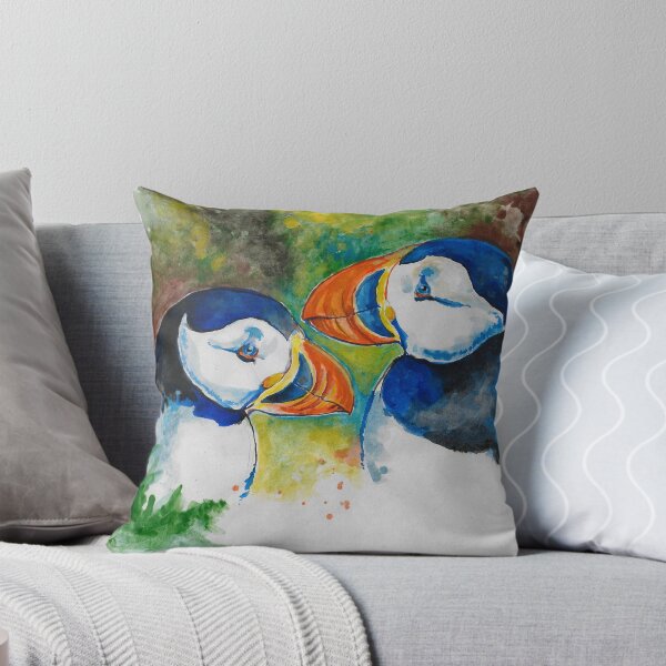 Item preview, PUFFINS PAINTED WITH BRUSHES MADE FROM MY HAIR designed and sold by Artist CHRISTOPHER KING.