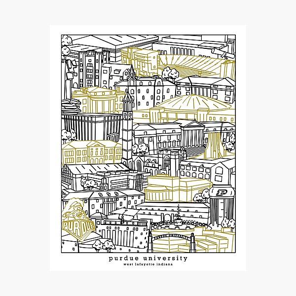 Item preview, Purdue University Campus Artwork designed and sold by townsvilleart.