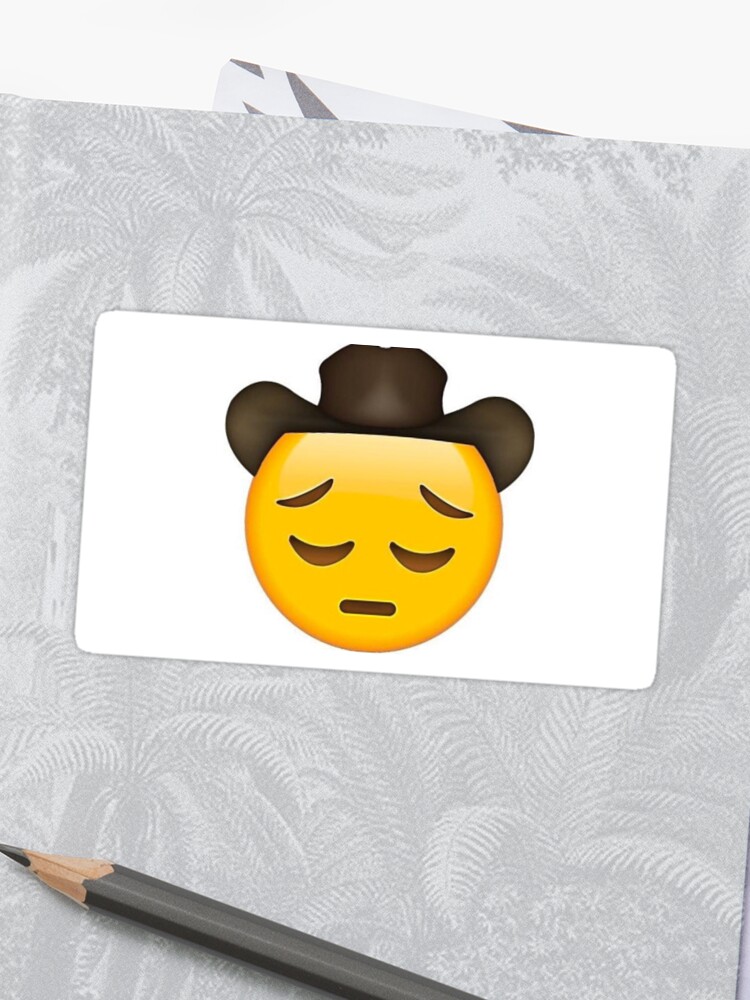 Sad Cowboy Emoji Sticker By Baileypem - noob roblox oof funny meme dank l#U00e1mina enmarcada