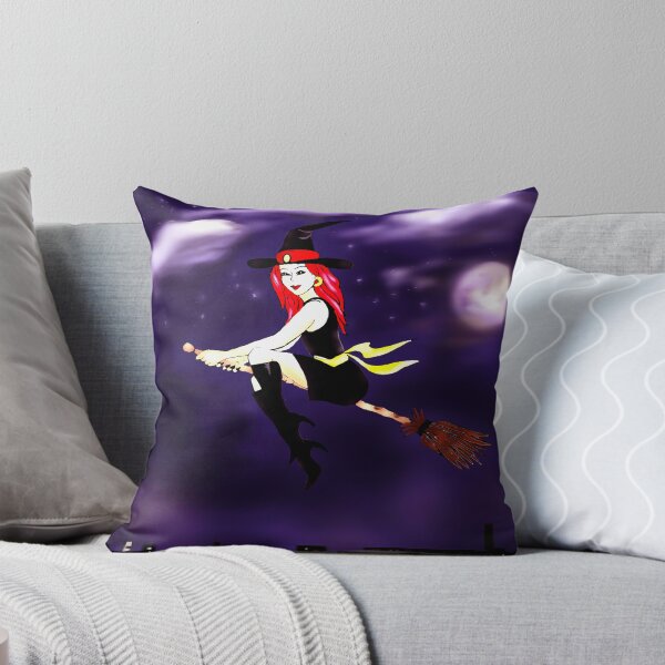 Item preview, Witch on a broomstick flying in the night designed and sold by MNA-Art.