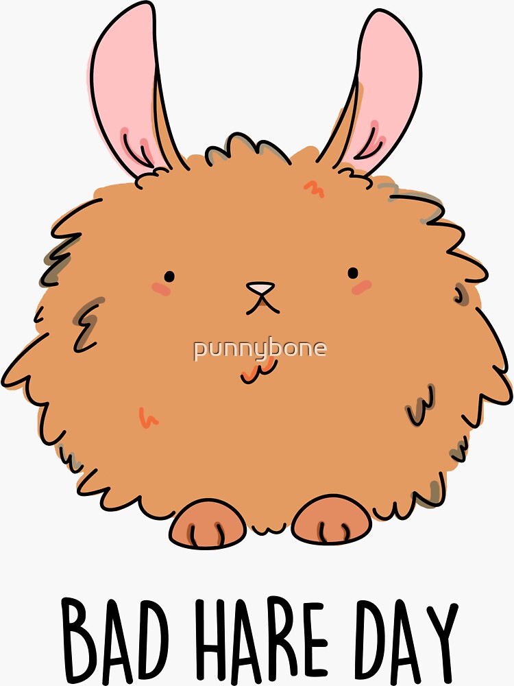 Bad Hare Day Animal Pun by punnybone