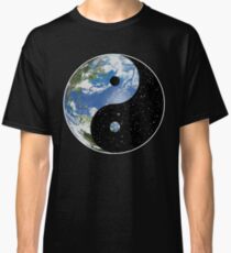Earth and Space Yin Yang Symbol Classic T-Shirt