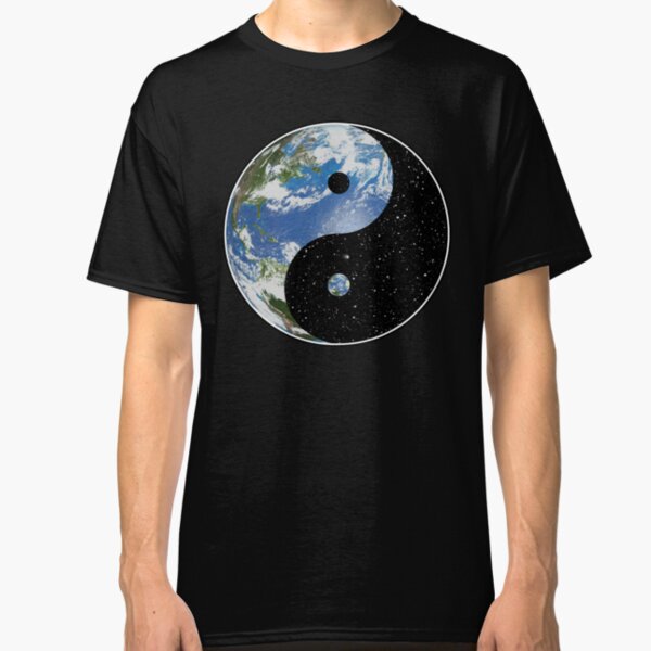 Earth and Space Yin Yang Symbol Classic T-Shirt