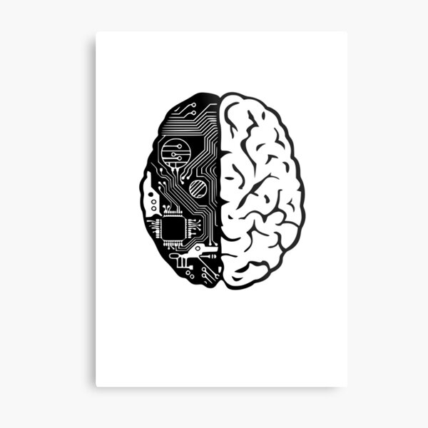 Coding Brain Metal Print