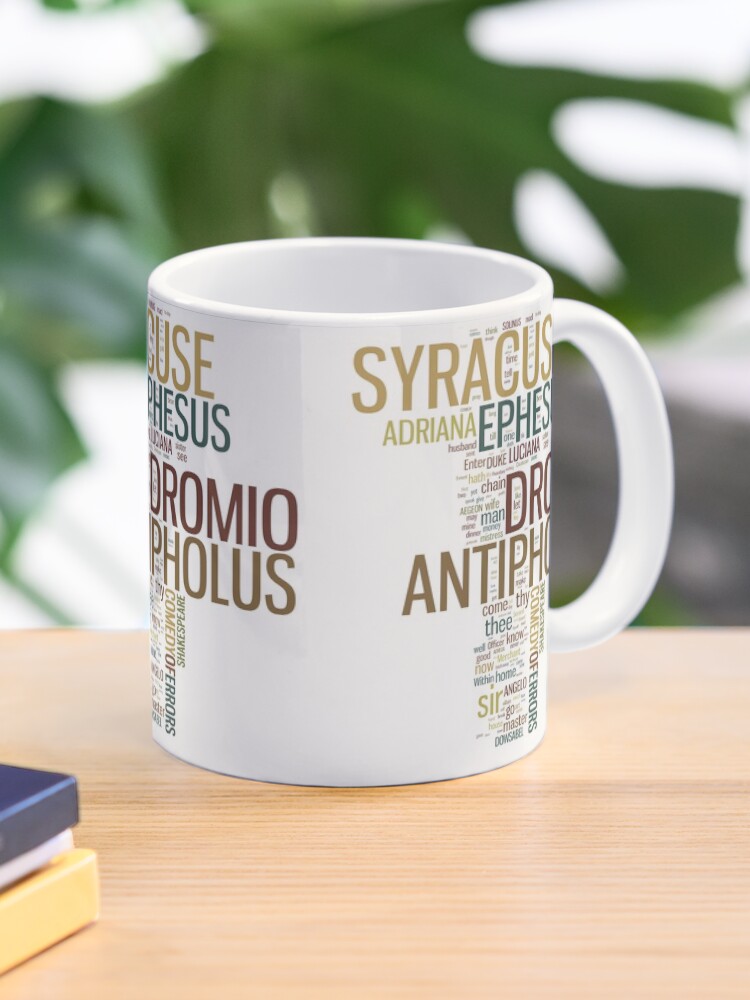 Thumbnail 1 of 6, Coffee Mug, Shakespeare's The Comedy of Errors Wordplay designed and sold by Styled Vintage.