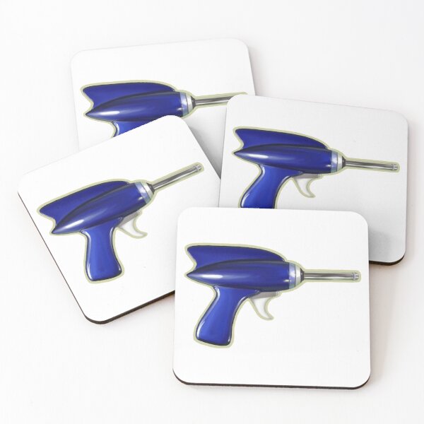 Item preview, Vintage 1950s Sci-fi Toy Ray Gun, Blue Realistic Digital Painting, Single and Repeating Pattern designed and sold by Nicolette Olivier.