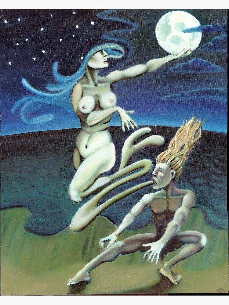 Thumbnail 4 of 4, Metal Print, Moon Priestess designed and sold by Davol White.