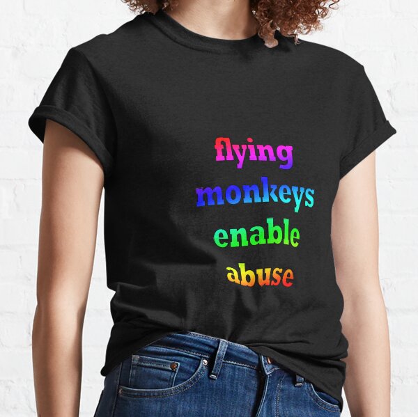 Flying monkeys enable abuse - multi color Classic T-Shirt