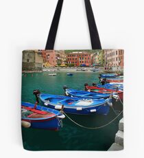 Vernazza Boats Tote Bag