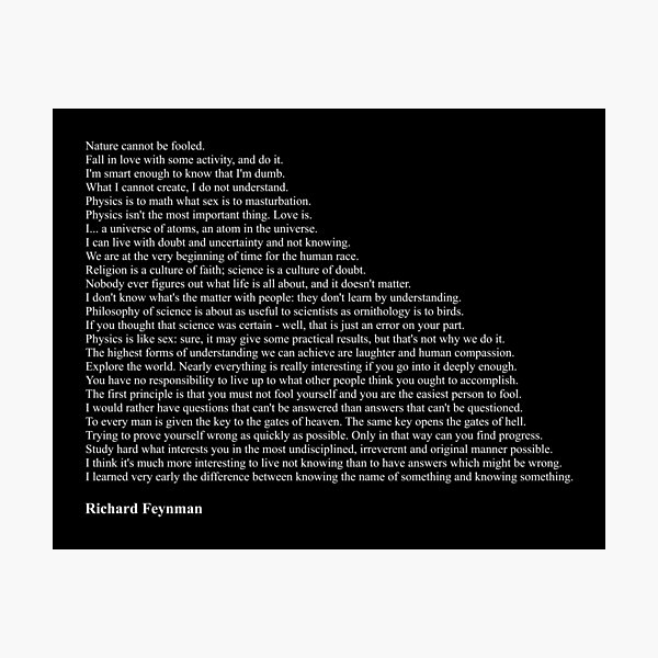 Item preview, Richard Feynman Quotes designed and sold by Miguel Queiruga.