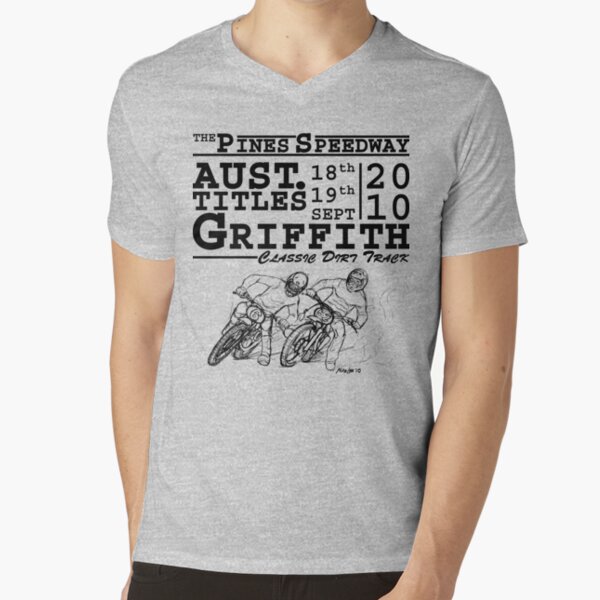 Griffith's Pines Speedway Hosts The 2010 Australian Classic Dirt Track Titles V-Neck T-Shirt