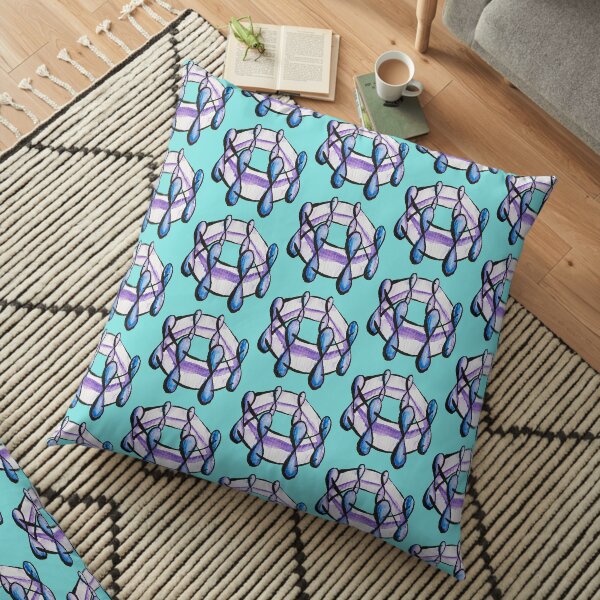 Benzene Molecule Pattern Organic Chemistry Floor Pillow