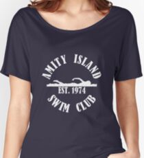 Amity Island Swim Club White Women's Relaxed Fit T-Shirt
