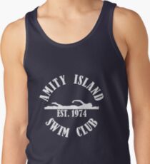 Amity Island Swim Club White Tank Top