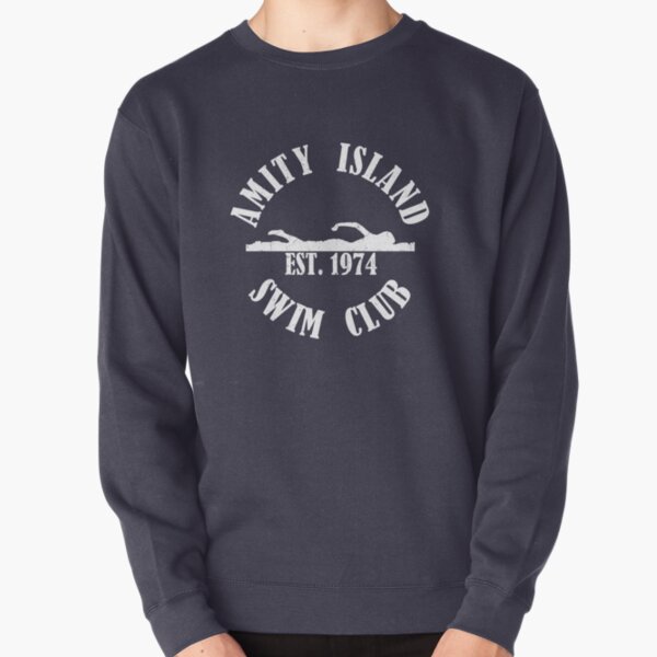 Amity Island Swim Club White Pullover Sweatshirt
