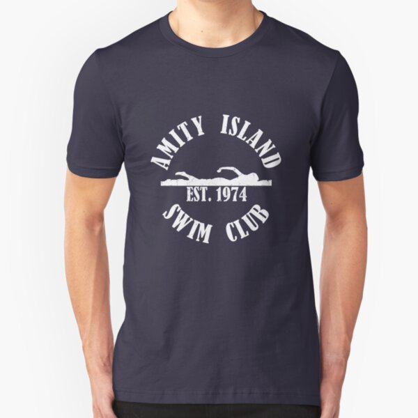 Amity Island Swim Club White Slim Fit T-Shirt
