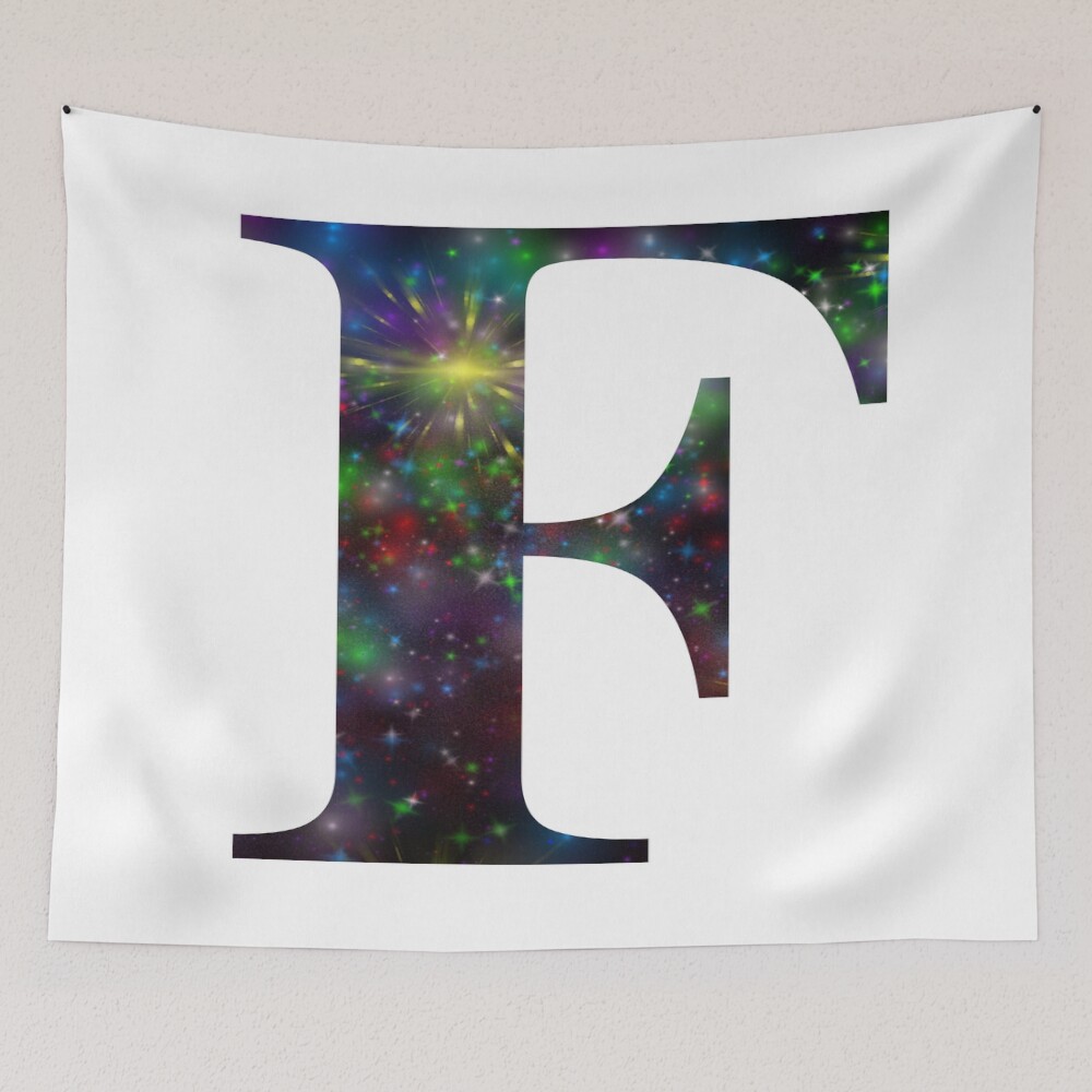 Galaxy - Letter F on a tapestry