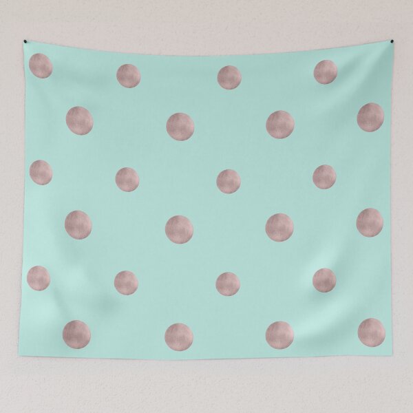 Item preview, Happy Polka Dots Rose Gold on Mint #1 #decor #art designed and sold by Anita's & Bella's Art.